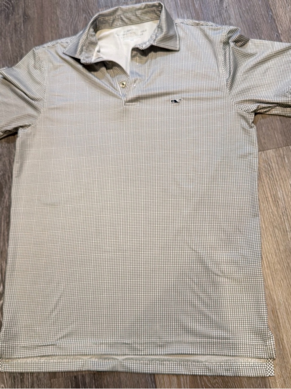 Vineyard Vines Men's Gray Micro-Check Polo